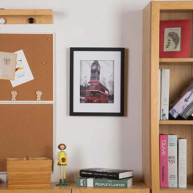 Muzilife إطار ظل من موزيلايف 8x10 خشبي 3D مع غطاء زجاجي، صندوق عرض مع قاعدة لتعليق الصور على الحائط أو عرضها بشكل مستقل، أسود - Image 3